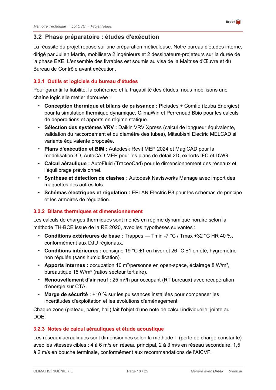 Page méthodologie d'exécution